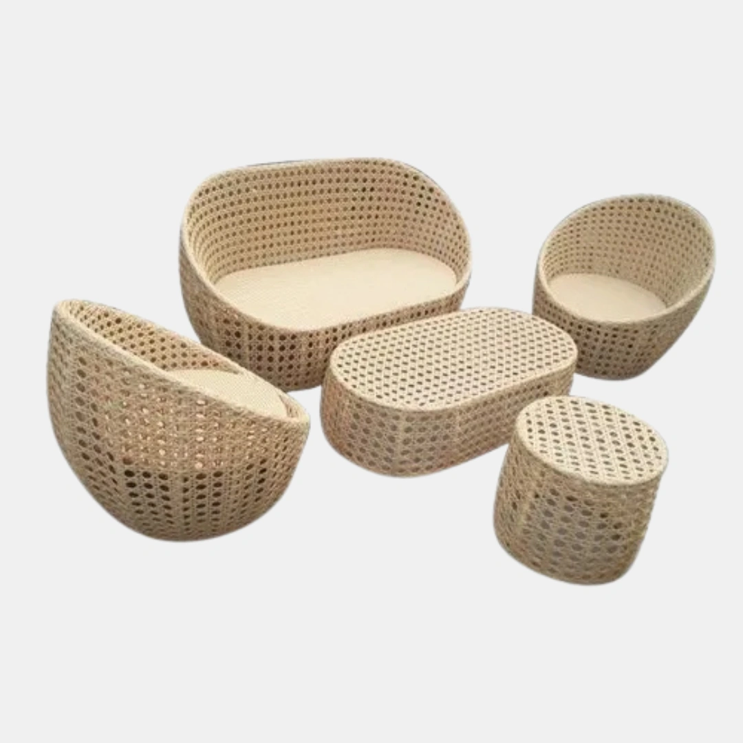 Beige 5 Seater Wicker Sofa Set in Lohaghat